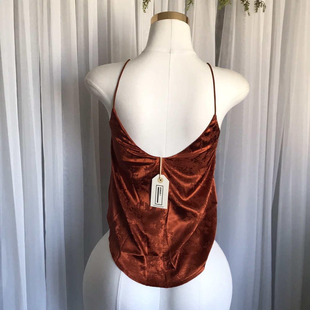 Rust Satin Boho Stamped Cami